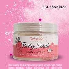 Vücut Peelingi Body Scrub Çilek Vanilya 300 Ml Besleyici, Arındırıcı, Nemlendirici