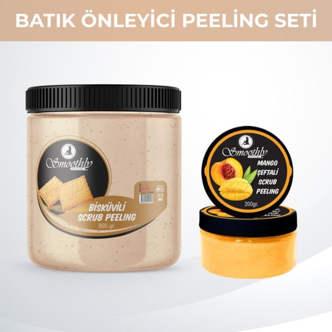 Smoothly Epilasyon Sonrası Batık Peelingi Bisküvi Peeling 800ml & Mango Şeftali Peeling 200ml