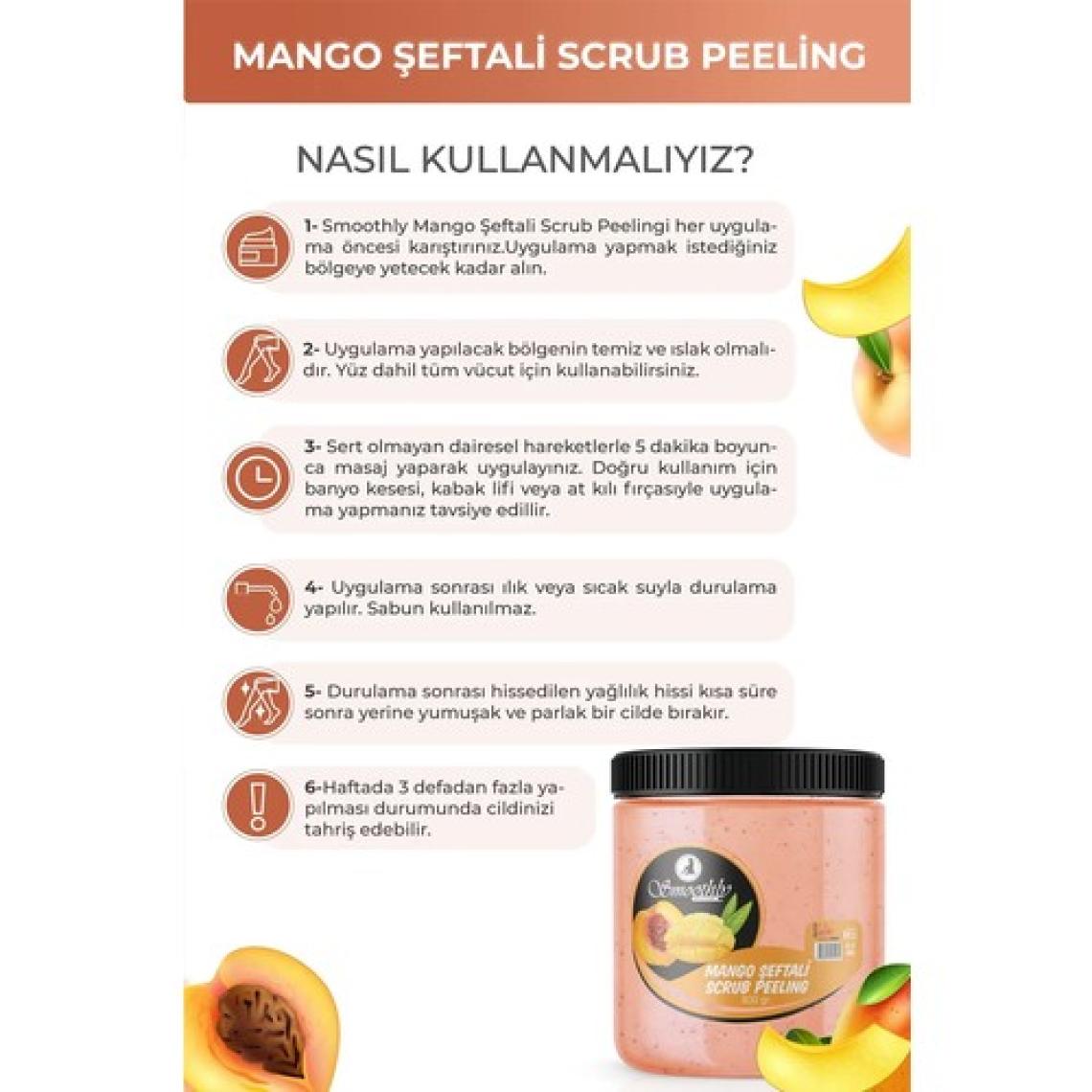 Smoothly Mango & Şeftali Aromalı Canlandırıcı & Yumuşatıcı El Ayak ve Vücut Bakım Peelingi 800GR