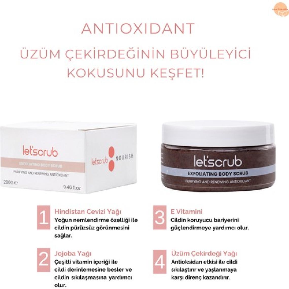 Antioxidant Vücut Peelingi Arındırıcı ve Yenileyici Nem Bombası Body Scrub 280 gr