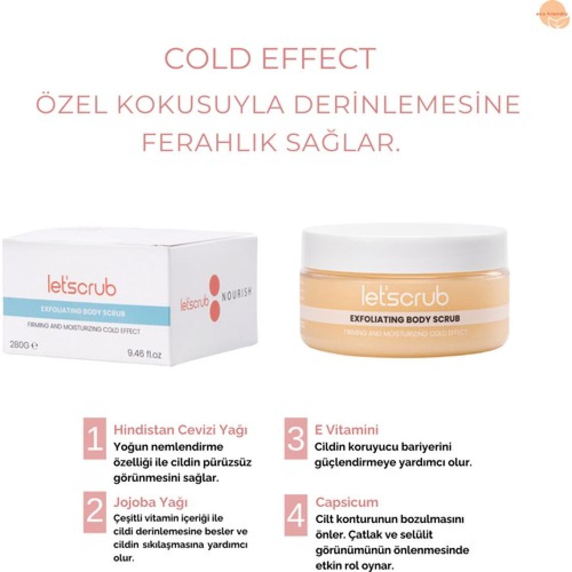 Cold Effect Vücut Peelingi Sıkılaştırıcı ve Nemlendirici Nem Bombası Body Scrub 280 gr