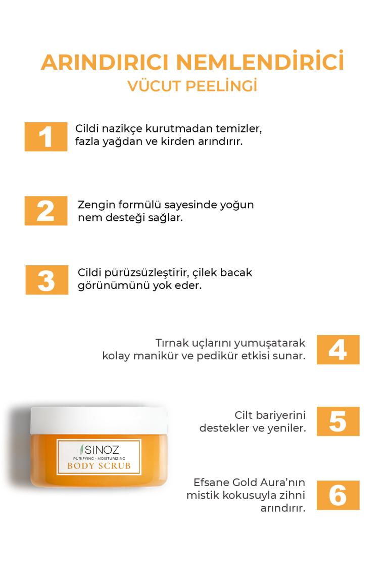 Sinoz Body Scrub Besleyici Arındırıcı Nemlendirici Vücut Peelingi 300 gr 2li Set