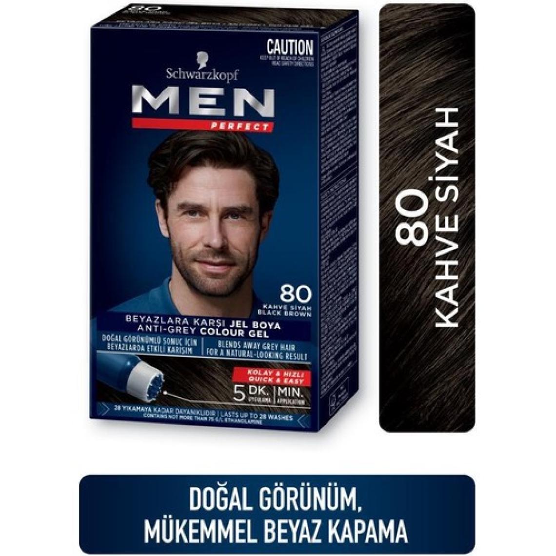 Men Perfect Saç Boyası 80 - Kave Siyah X 3 Adet