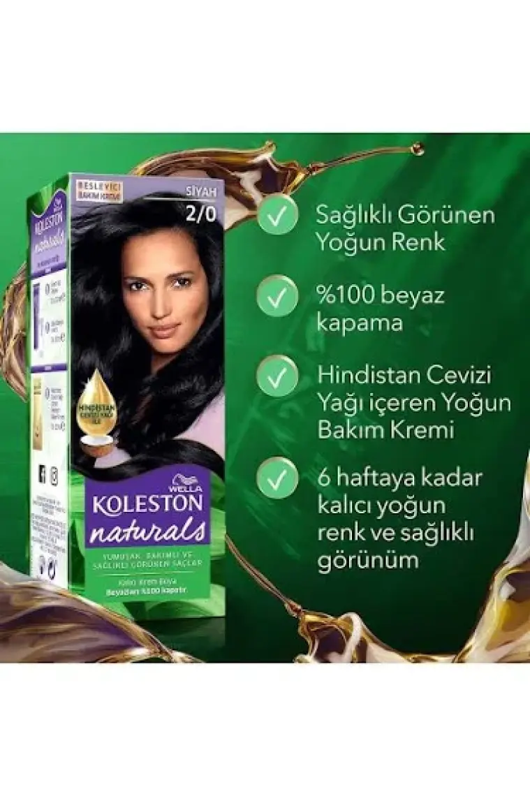 Wella Koleston Koleston Naturals Boya  2/0 Siyah  X 2 Adet