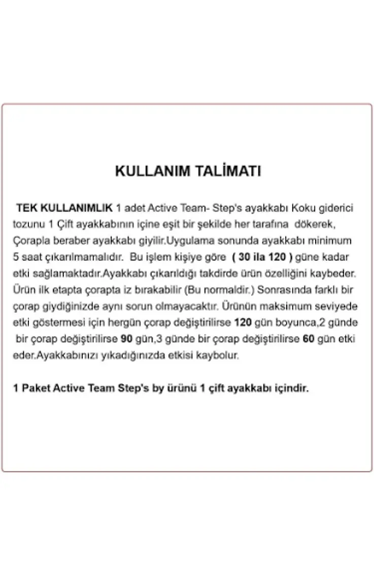Active Team OP01 - Ayakkabı Koku Önleyici Toz | 120 Güne Kadar Etkili, Ayak Koku Giderici