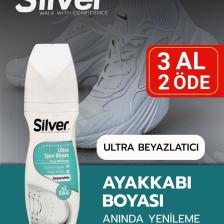 Silver X3 Etkili Güçlendirilmiş Ultra Beyaz Spor Bez ve Kumaş Likit Ayakkabı Boyası 75 ml