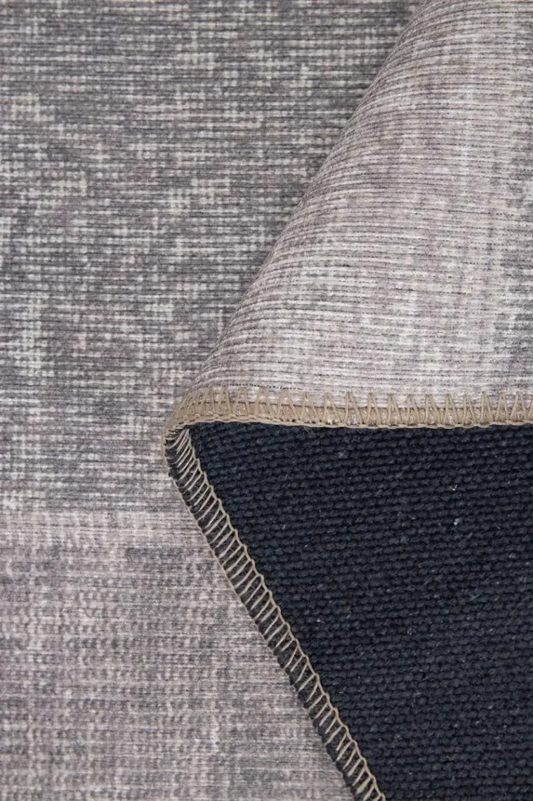 Artloop Folk Patchwork Desenli Dokuma Taban Dekoratif Gri Halı (Ba 36)