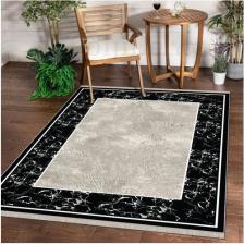 Dijidekor Halı Siyah  K0560 Yıkanabilir Saçaklı Kesme Ince Yolluk Kilim Salon Halısı Modelleri