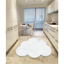 Balat Halı Dekoratif Beyaz Peluş Yumuşak Bulut Desen Halı