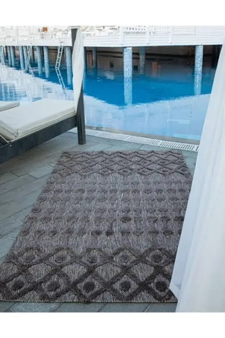 Silva Antrasit Halı Yıkanabilir Halı Balkon Halısı Oturma Odası Koridor Yatak Odası Halısı 58388A