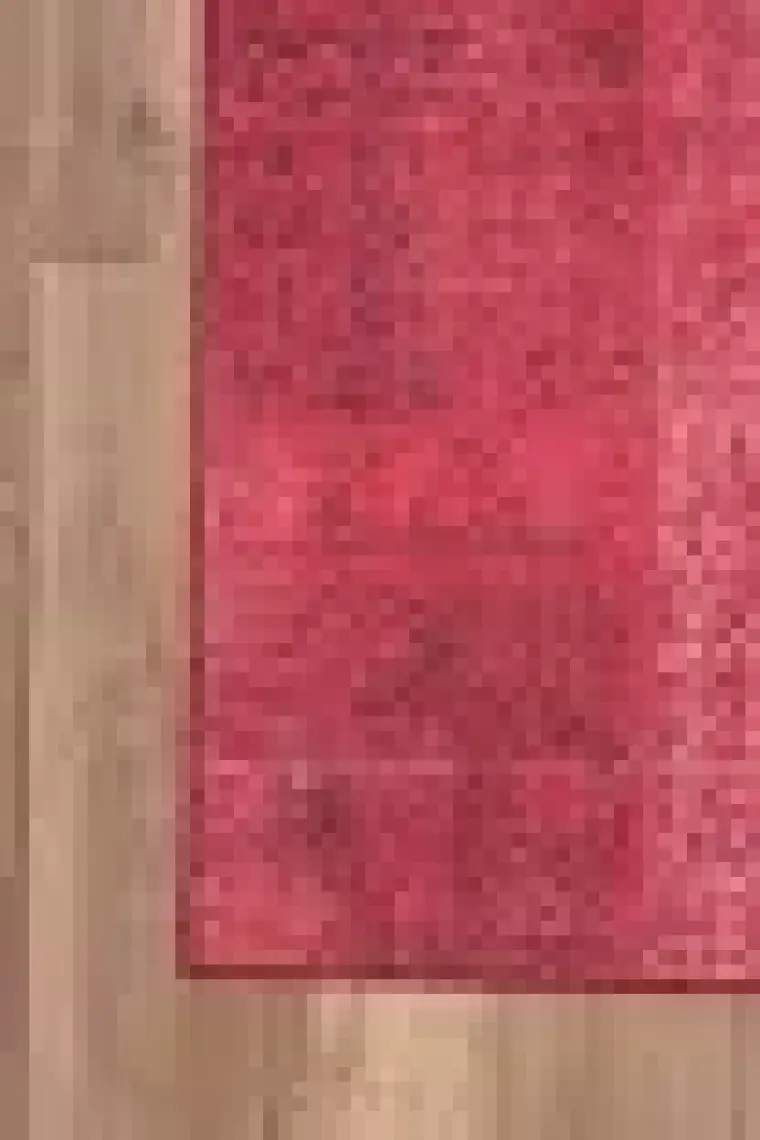 Artloop Patchwork Desenli Salon Halısı, Jazz Şönil |Pamuk-Polyester| Kırmızı Halı Al 164