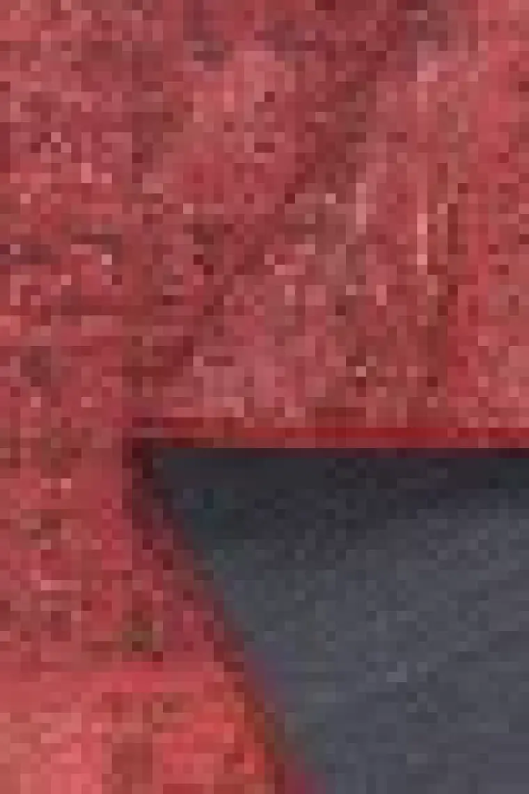 Artloop Patchwork Desenli Salon Halısı, Jazz Şönil |Pamuk-Polyester| Kırmızı Halı Al 164