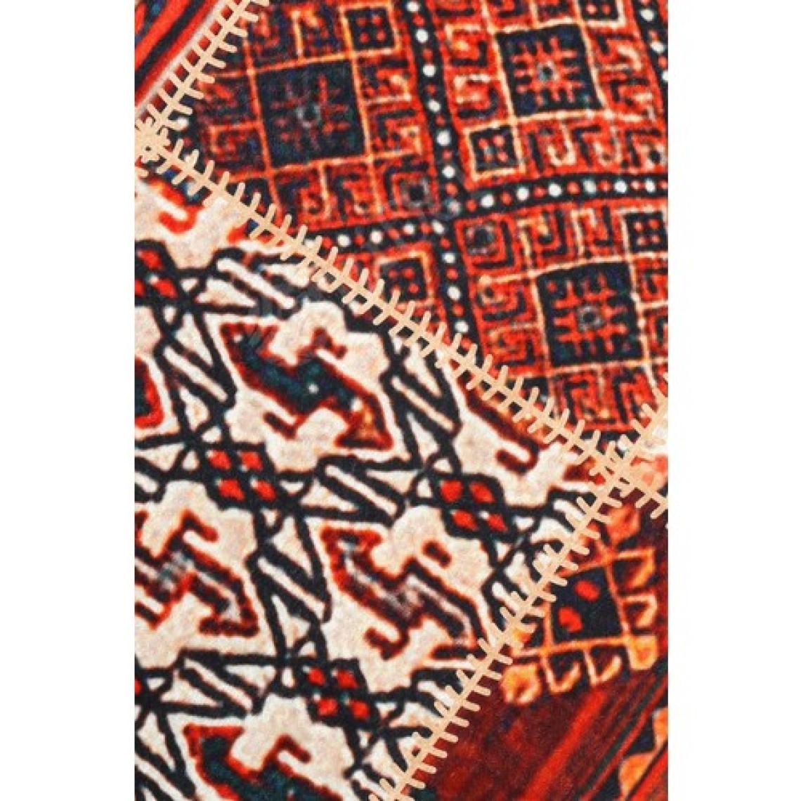 Dijidekor Halı Turuncu  K1300  Yuvarlak Kaymaz Kesme Ince Yolluk Kilim Salon Halısı Modelleri
