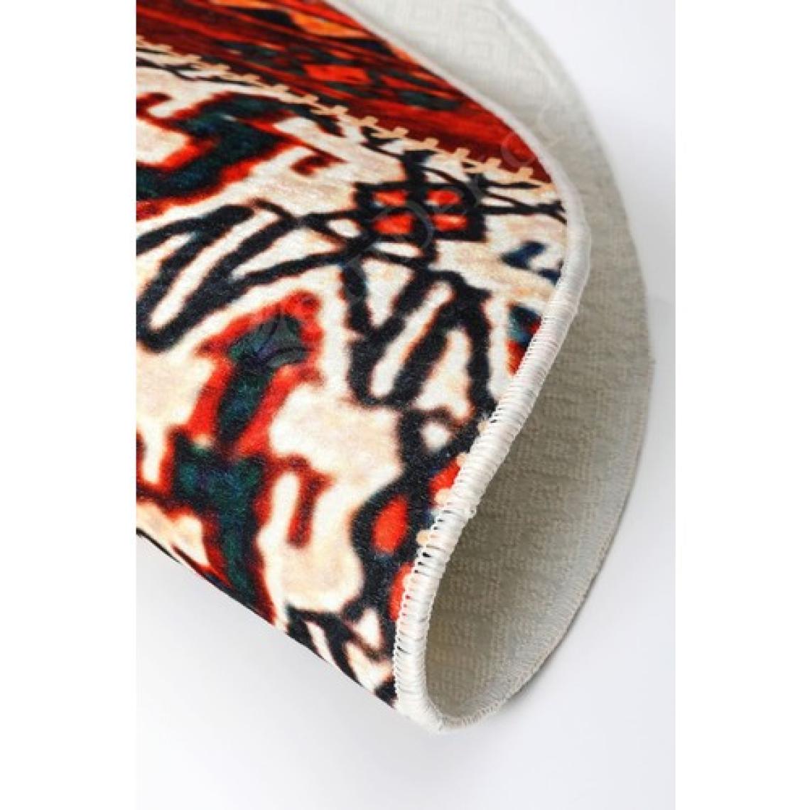 Dijidekor Halı Turuncu  K1300  Yuvarlak Kaymaz Kesme Ince Yolluk Kilim Salon Halısı Modelleri