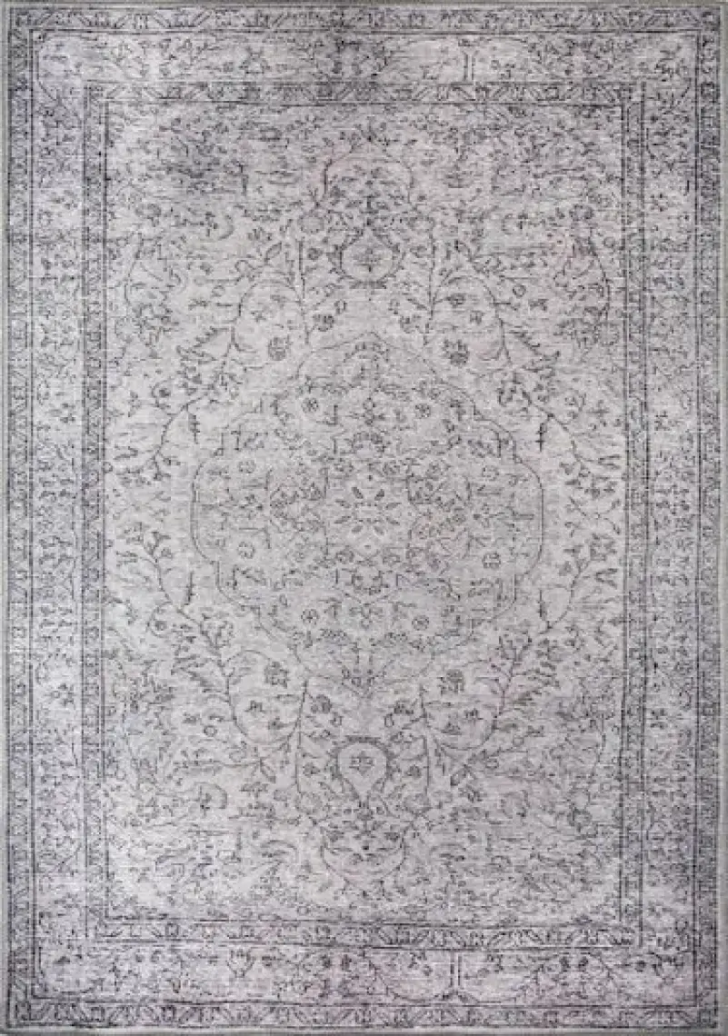 Artloop Dorian Eskitme Desenli Dokuma Taban Dekoratif Gri Halı AL 97