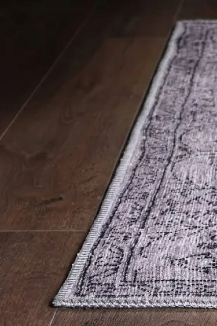 Artloop Dorian Eskitme Desenli Dokuma Taban Dekoratif Gri Halı AL 97
