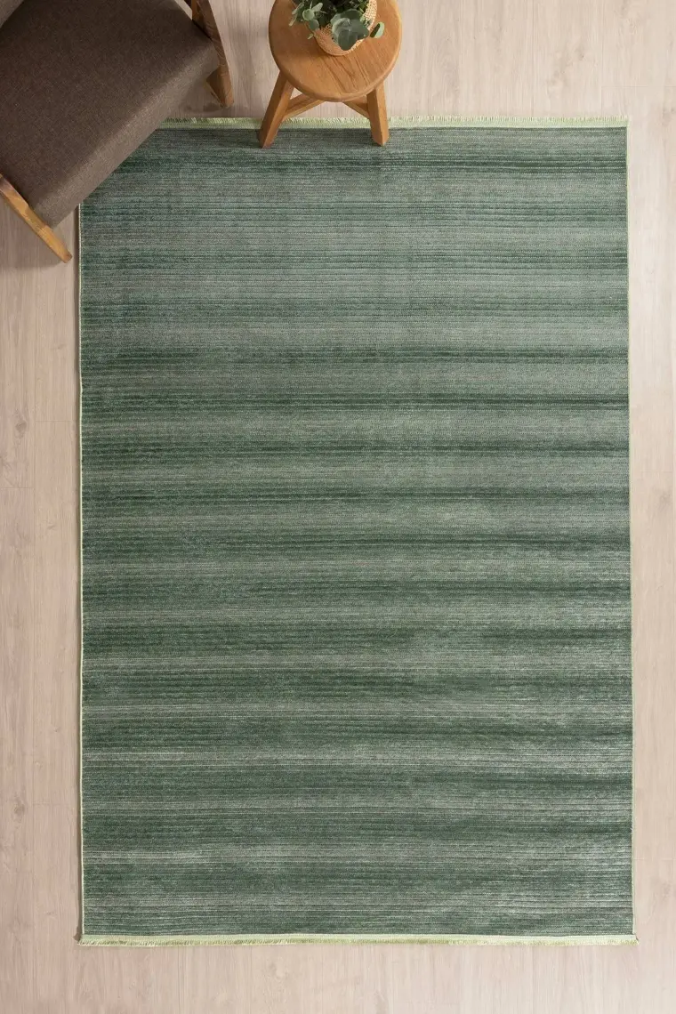 Koza Halı Stripe Yeşil Kilim Kaymaz Taban Salon Oturma Odası Antre Halısı 33011A