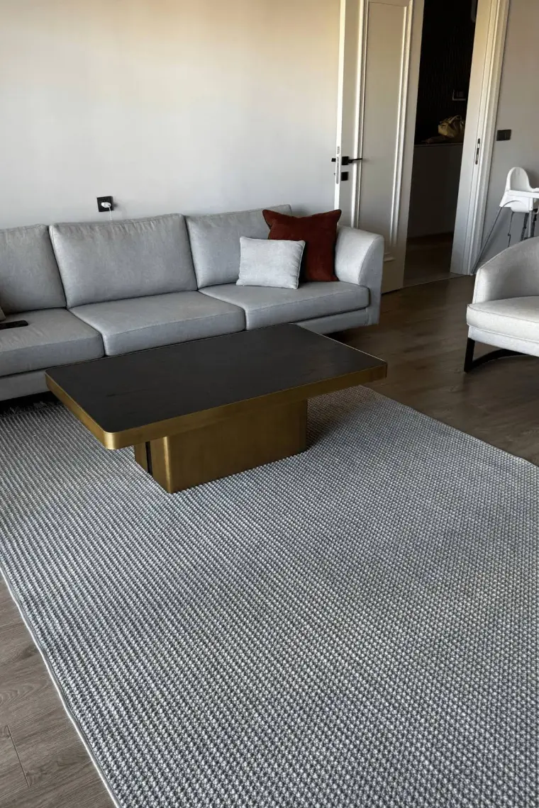 Cool Halı Vera 1453 Gri Yumuşak Dokulu Halı Kilim Salon Mutfak Koridor Kesme Yolluk Dokuma Makine Halısı