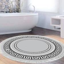 Alanur Home Eko Trend Djt Banyo Paspası Yıkanabilir Kaymaz Taban 651m Yuvarlak Modern Gri