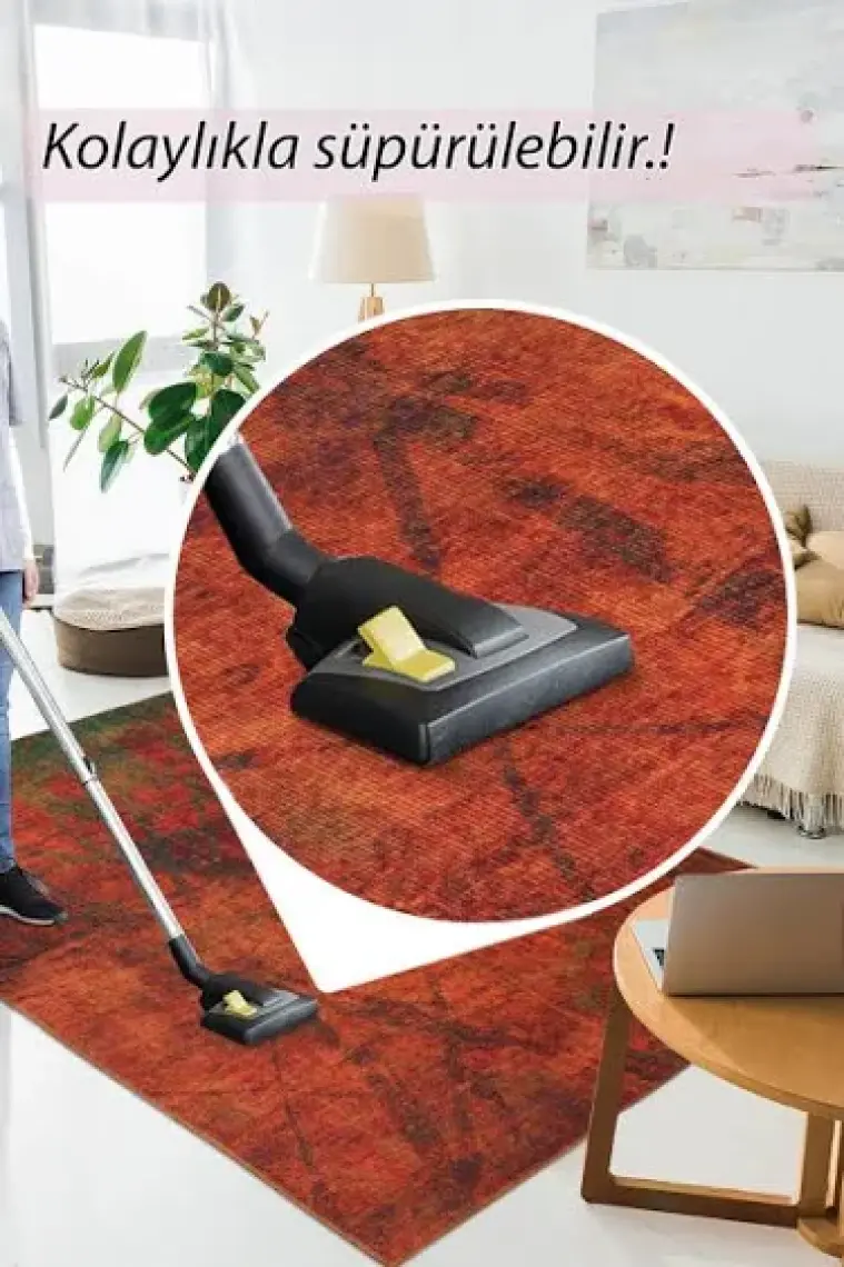 Artloop Modern Dekoratif Salon Halısı, Fusion Şönil |Pamuk-Polyester| Turuncu Halı Al 09