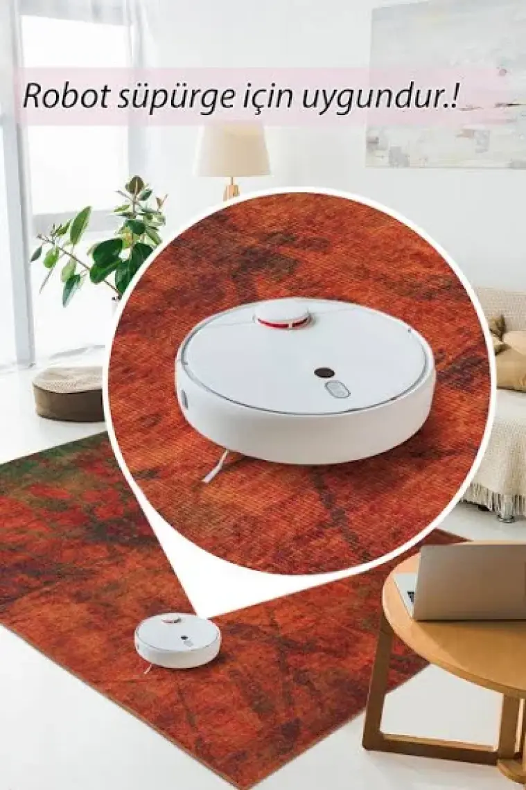 Artloop Modern Dekoratif Salon Halısı, Fusion Şönil |Pamuk-Polyester| Turuncu Halı Al 09