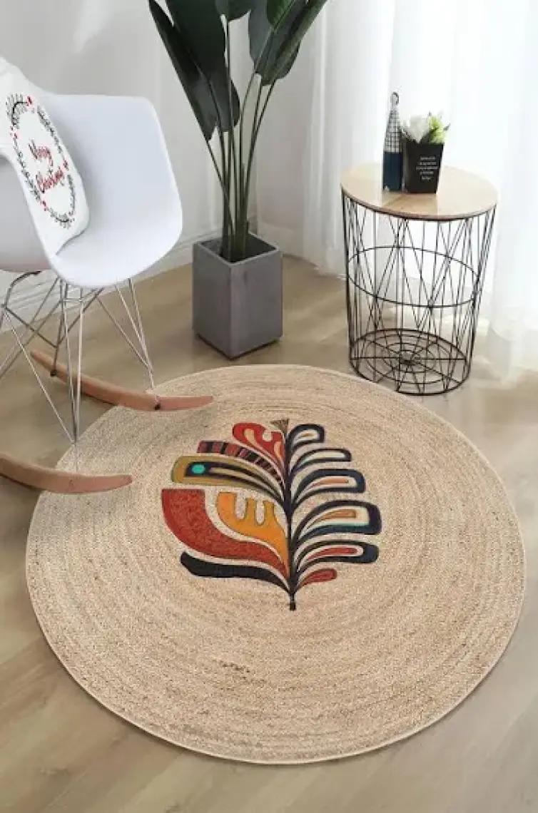 Homefesto Dekoratif Pamuklu Dokuma Taban Modern Yıkanabilir Leke Tutmaz Ince Makine Dokuması Halı