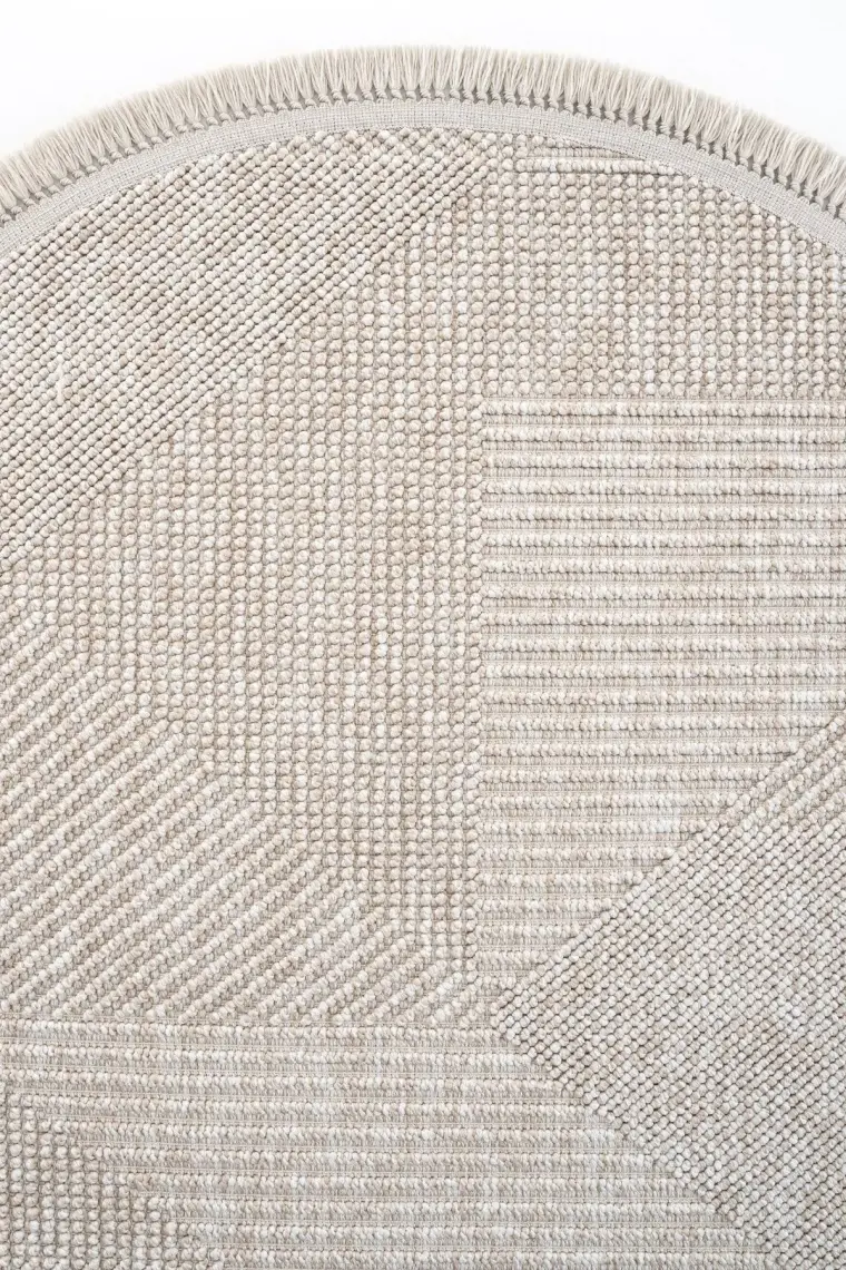 Cool Halı Vera 1455 Vizon Halı Kilim Yumuşak Dokulu Salon Halısı Mutfak Antre Yuvarlak Dokuma Makine Halısı