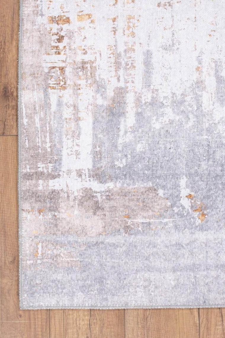 Artloop Modern Halı, Funk Şönil Dokuma Halı Dekoratif Halı |Pamuk-Polyester| Gri Halı Al 233