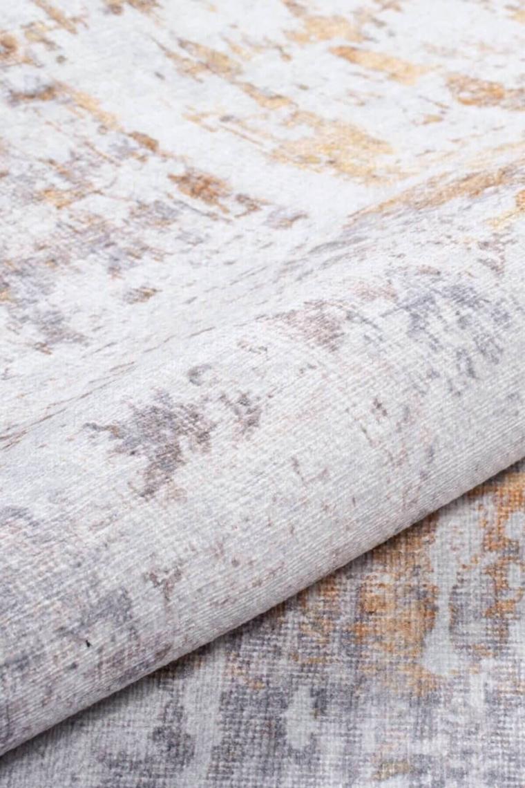 Artloop Modern Halı, Funk Şönil Dokuma Halı Dekoratif Halı |Pamuk-Polyester| Gri Halı Al 233