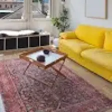 Artloop Vintage Salon Halısı, Blues Şönil Dokuma |Pamuk-Polyester|Kırmızı Halı Al 354