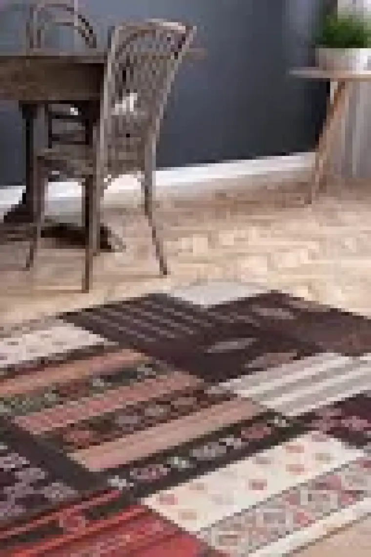 Artloop Jazz Patchwork Desenli Dokuma Taban Dekoratif Renkli Halı AL 45