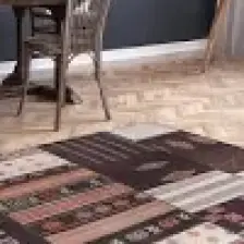 Artloop Jazz Patchwork Desenli Dokuma Taban Dekoratif Renkli Halı AL 45