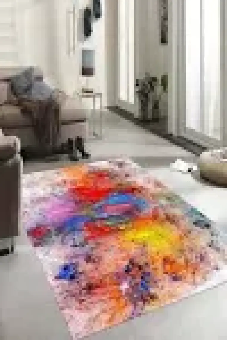 Homefesto Özel Tasarım Dekoratif Kaymaz Taban Yıkanabilir Trend Halı 80 x 120 cm