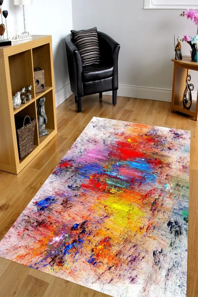 Homefesto Özel Tasarım Dekoratif Kaymaz Taban Yıkanabilir Trend Halı 80 x 120 cm