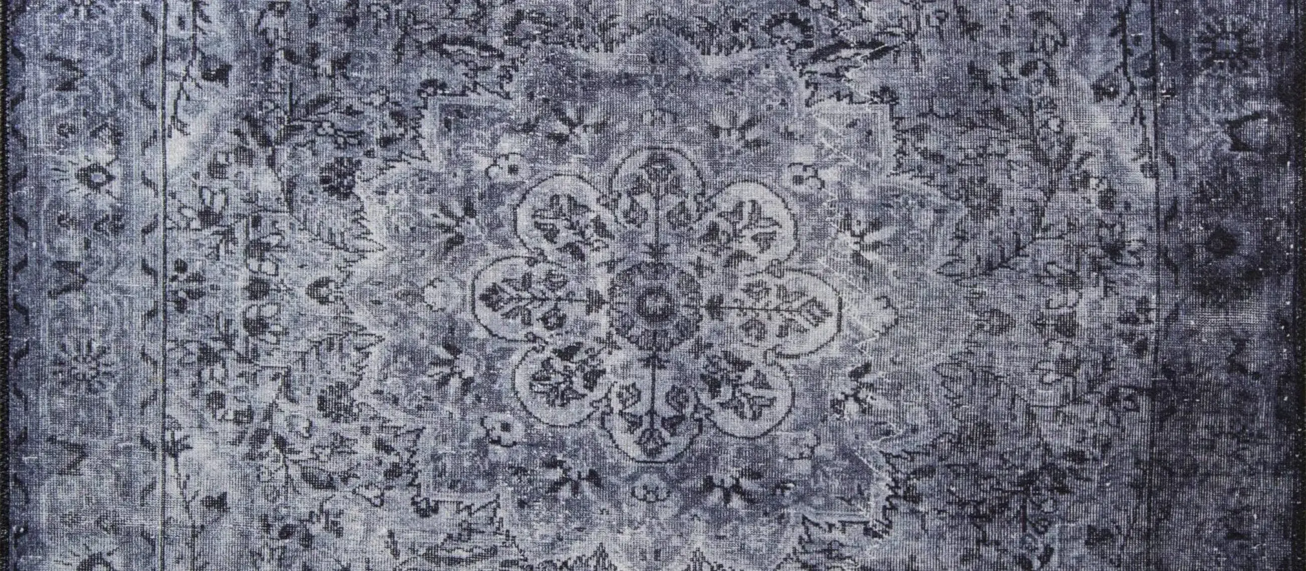 Artloop Vintage Salon Halısı, Blues Şönil Dokuma |Pamuk-Polyester|Gri Halı Al 22