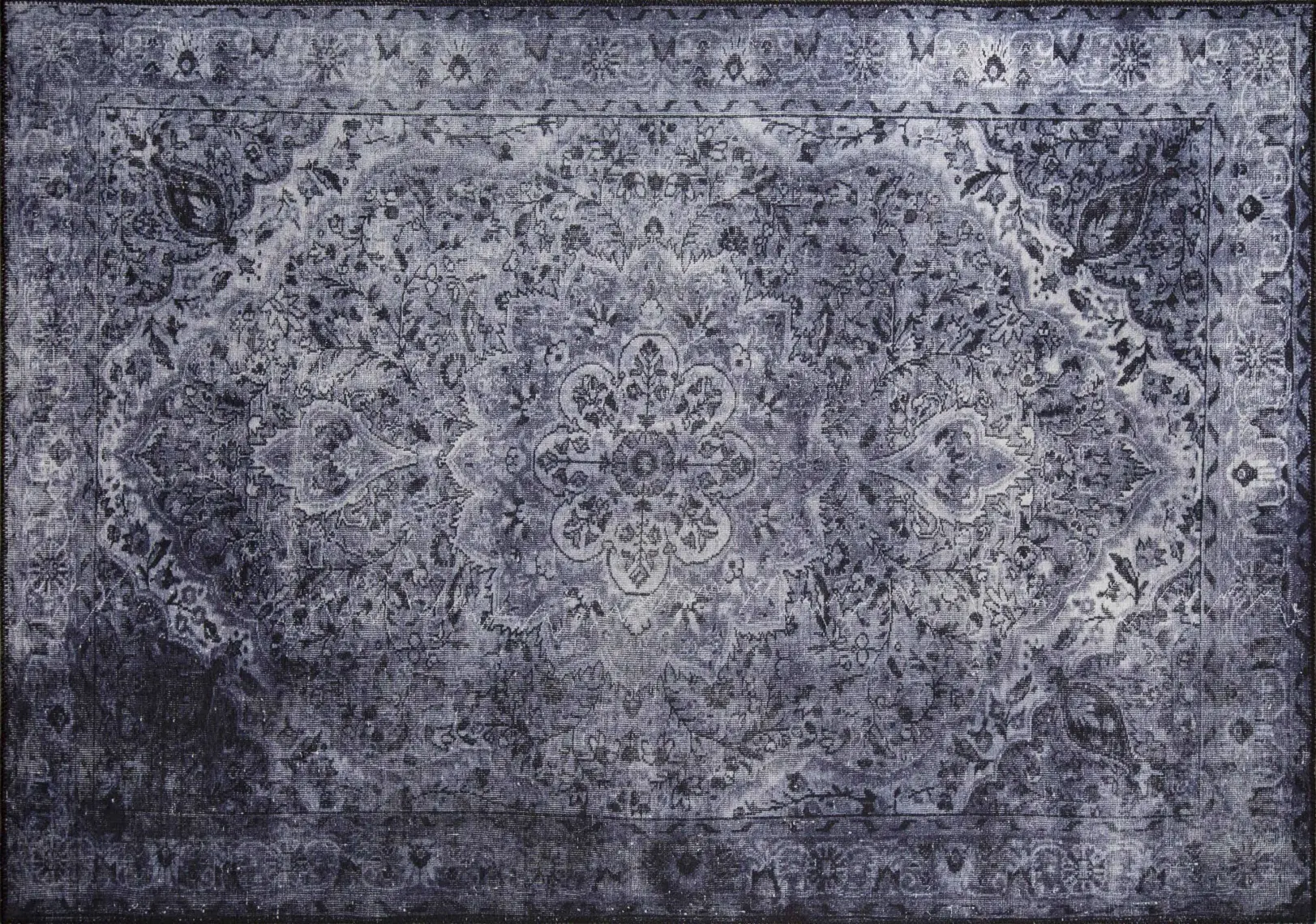Artloop Vintage Salon Halısı, Blues Şönil Dokuma |Pamuk-Polyester|Gri Halı Al 22