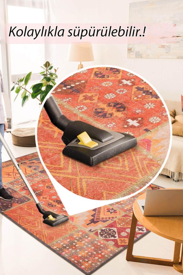 Artloop Patchwork Desenli Salon Halısı, Jazz Şönil |Pamuk-Polyester| Renkli Halı Al 332