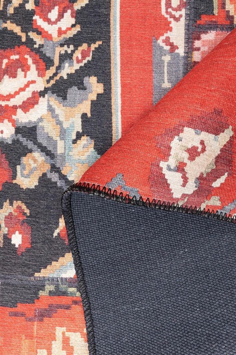 Artloop Folk Patchwork Desenli Dokuma Taban Dekoratif Renkli Halı (Ba 10)