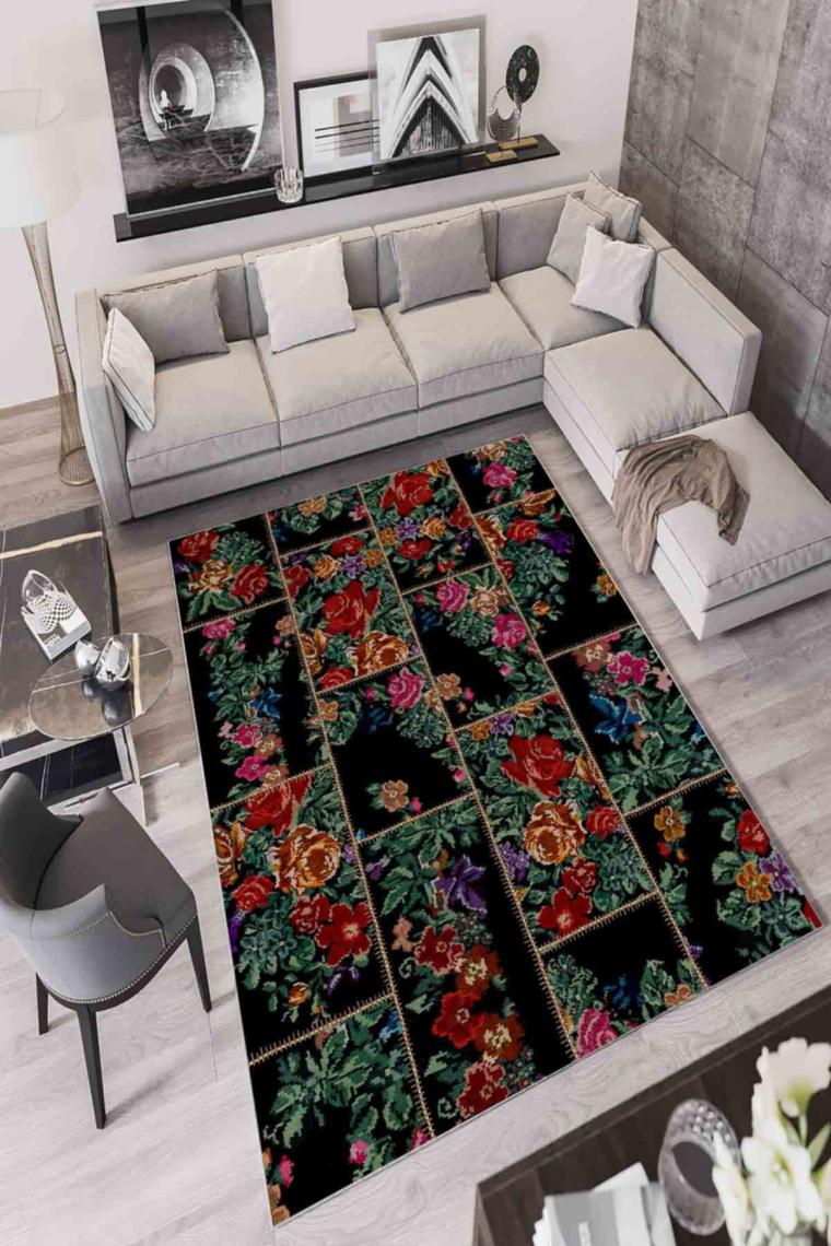 Homefesto Halı Dekoratif  Özel Tasarım  Modern İnce Yıkanabilir 800 Gr /M2   Kaymaz Taban Trend Halı