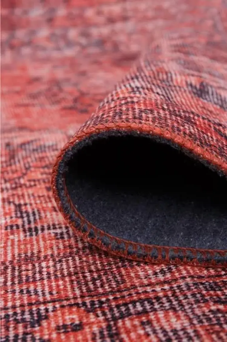 Artloop Vintage Salon Halısı, Blues Şönil Dokuma |Pamuk-Polyester|Kırmızı Halı Al 131
