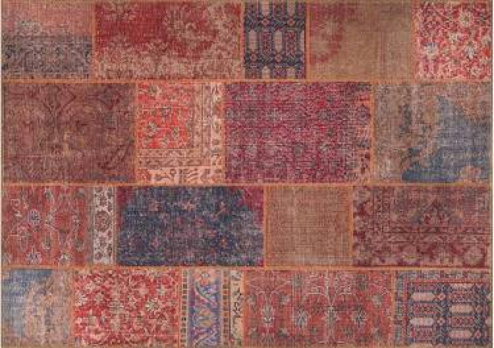 Artloop Patchwork Desenli Salon Halısı, Jazz Şönil |Pamuk-Polyester| Multi Halı Al 16