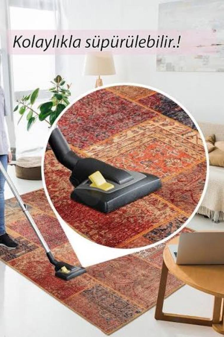 Artloop Patchwork Desenli Salon Halısı, Jazz Şönil |Pamuk-Polyester| Multi Halı Al 16