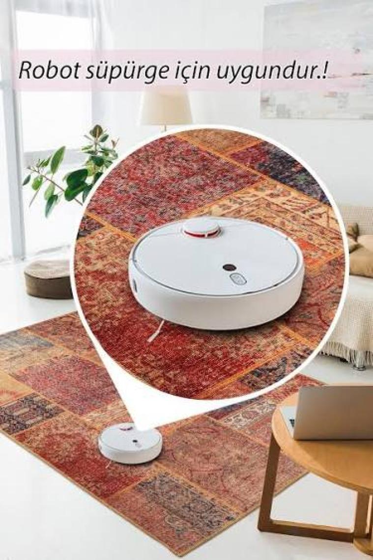 Artloop Patchwork Desenli Salon Halısı, Jazz Şönil |Pamuk-Polyester| Multi Halı Al 16