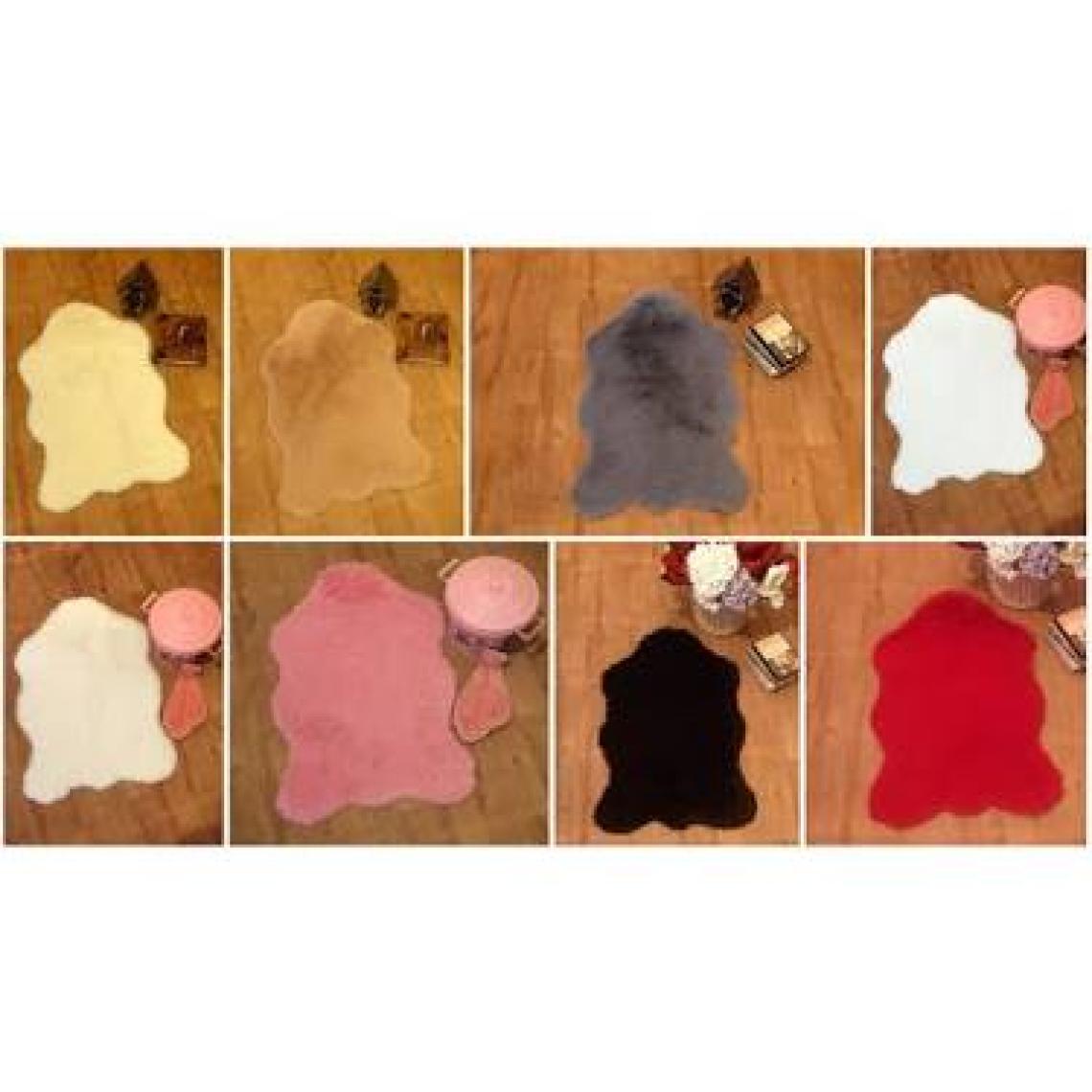 Tappeto Tavşan Tüyü Tek Kafa Post Peluş Yıkanabilir Kaymaz Taban  Gri