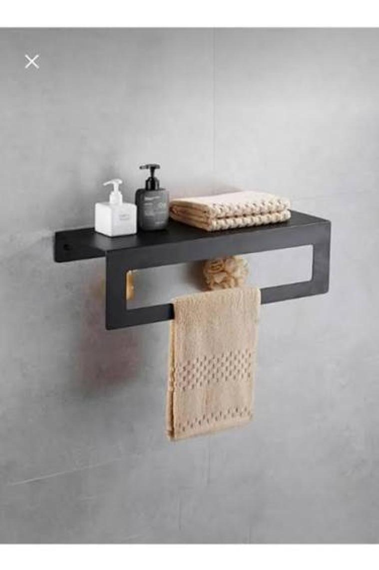 Thorqtech Modern Metal 3'lü Set Raflı Banyo Havlu Askılığı Rulo Havlu Askılığı Tuvalet Kağıtlığı