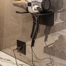 Saç Kurutma Makinesi Tutacağı, Black Fön Makinesi Banyo Rafı Askısı