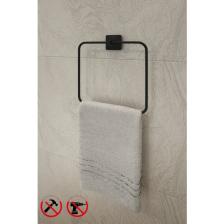 Alper Banyo Yapışkanlı Kare Siyah Kare Havluluk Havlu Askısı