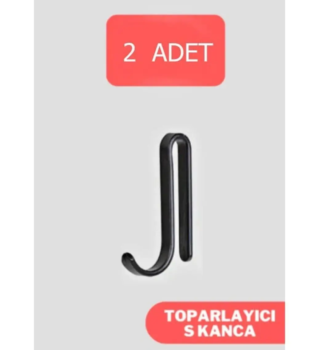 Okyanus Home 2'li Banyo Rafı Kancası Seti - Dayanıklı Paslanmaz Metal, Modern Siyah Tasarım, Kolay Temizlik
