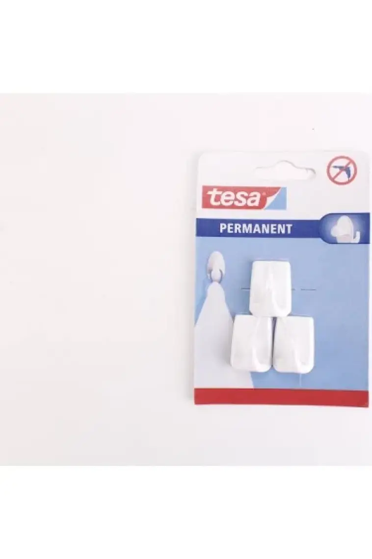 Tesa 66606 Kendinden Yapışkanlı Dikdörtgen Plastik Askı 3'lü Paket