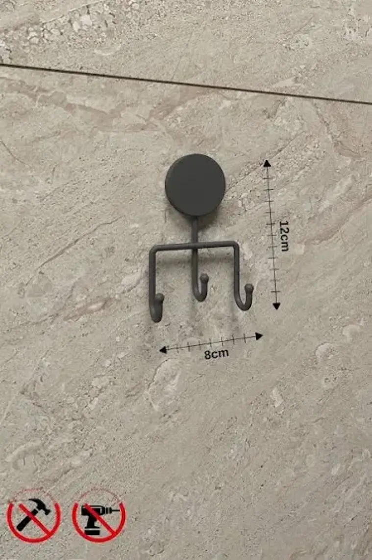 Alper Banyo Alper Banyo İris Krom Üçlü Banyo Havlu Askısı Havlu Asacağı İster Yapıştır İster Montajla